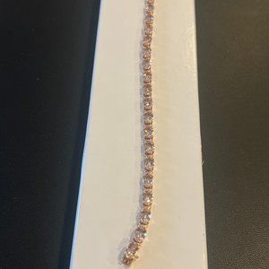 QVC Morganite 14K Rose Gold Tennis Bracelet